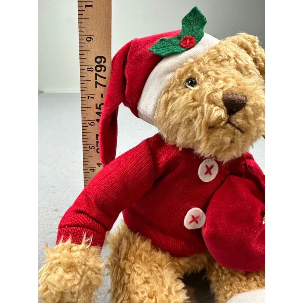 Avon Vintage Russ Berrie Sammy Santa Teddy Bear‎ Christmas Plush Sits 9
